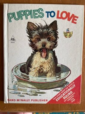 Vintage 70s 1970s Elf book Puppies to Love Yorkie Yorkshire Puppy Dog dogs kids